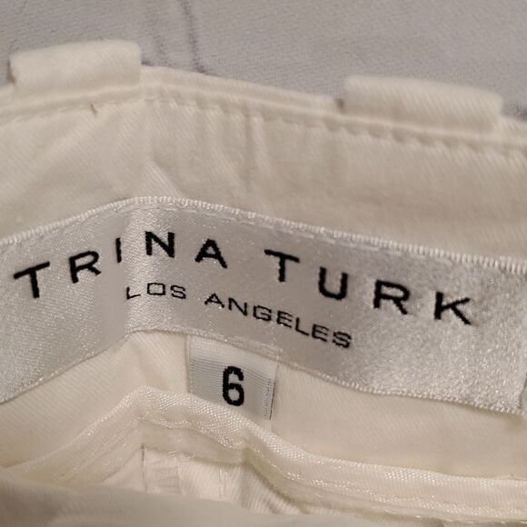 Trina Turk ankle length slim pant in white - Picture 3 of 7